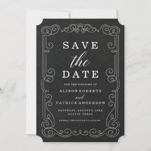 Vintage Schultafel Foto-Karte zum Speichern des Save The Date
