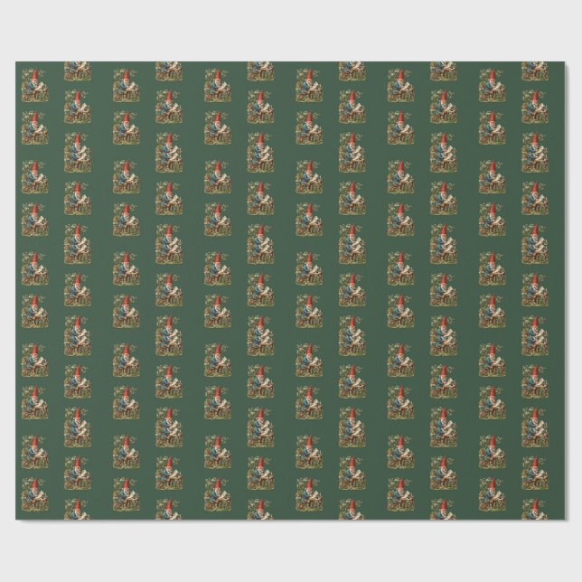 Vintage Schundbild - GARTENZWERGE 20 Geschenkpapier (Flach)
