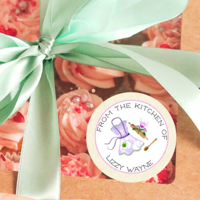 Vintage Schürze mit Backgeschenke Runder Aufkleber (Von Creator hochgeladen)