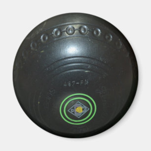 Vintage Schüssel mit schwarzem Rasen, Kühlschrankm Magnet