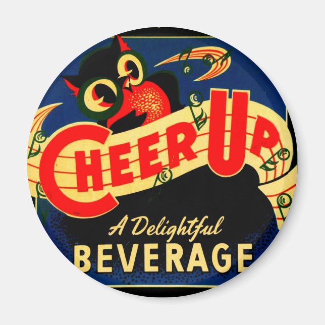 Vintage Schüssel Soda Pop signieren und Grafiken Magnet (Vorne)