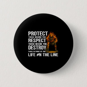 Vintage Schützen Respekt Zerstören Offensiver Line Button