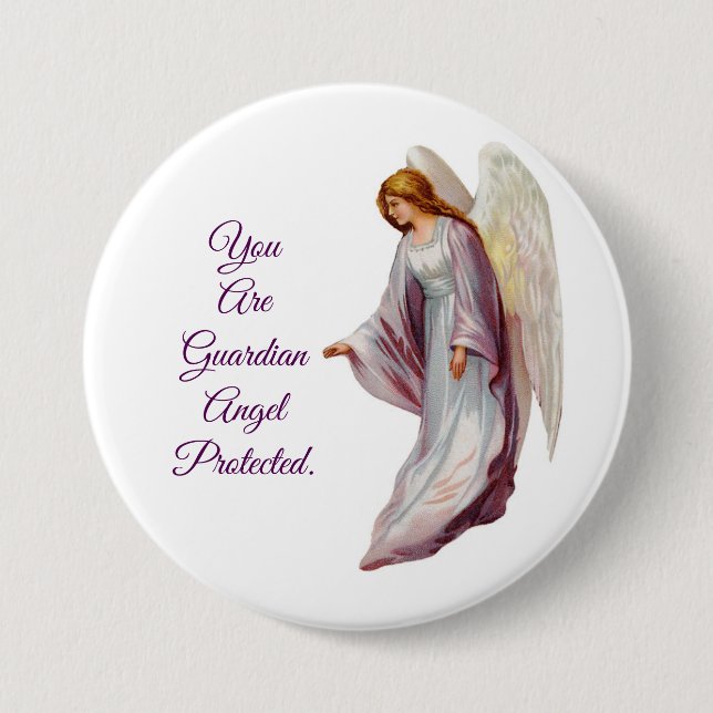 Vintage-Schutzengel-Button-Pin Button (Vorderseite)