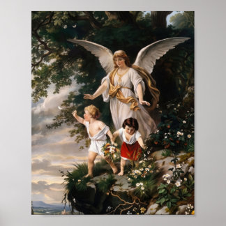 Vintage-Schutzengel-Druck von Plockhorst Poster