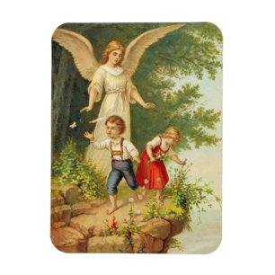 Vintage-Schutzengel Kinder Klippe Magnet