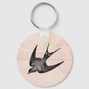 Vintage-Schwalben-Illustration - Antiker Vogel aus Schlüsselanhänger