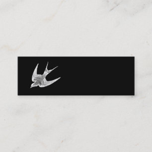 Vintage Schwalben-Illustration - antiker Vogel Mini Visitenkarte