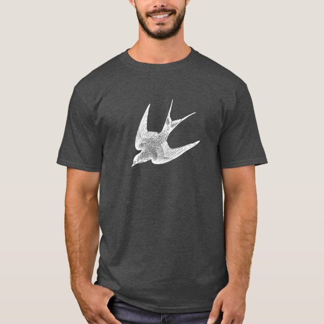 Vintage Schwalben-Illustration - antiker Vogel T-Shirt (Vorderseite)