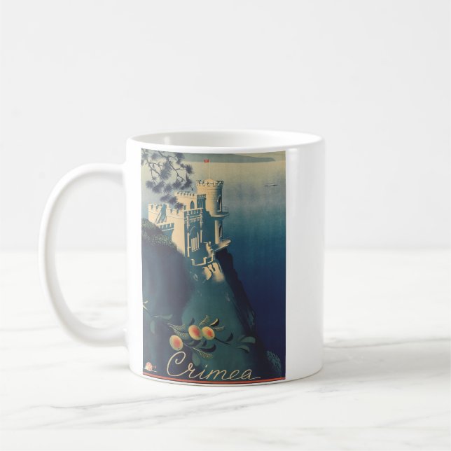 Vintage-Schwalbennest-Burg-Architekturkunst Kaffeetasse (Links)