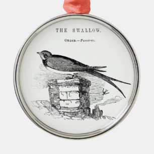Vintage Schwalbenvogel Ornament Aus Metall