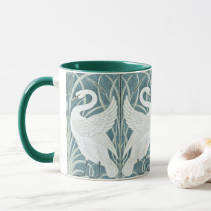 Vintage Schwan, Binse und Iris von W. Crane Tasse