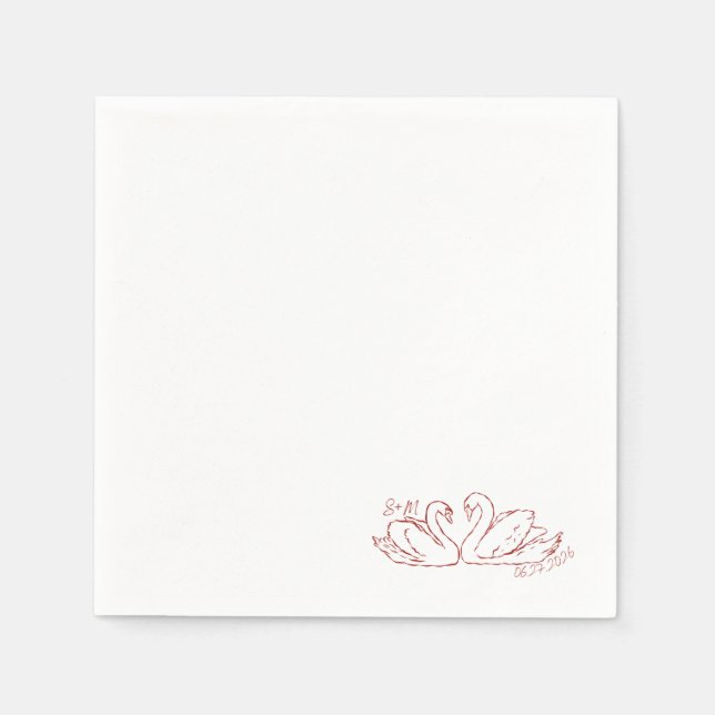 Vintage-Schwan-Handschuh Serviette (Vorderseite)