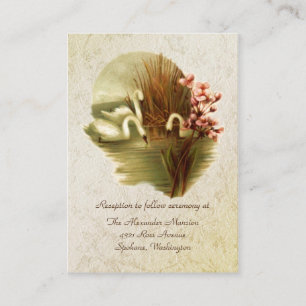 Vintage-Schwan-Hochzeitseinschlusskarten Begleitkarte
