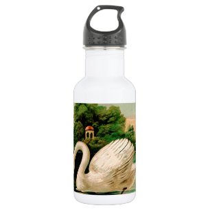 Vintage Schwan im See Trinkflasche