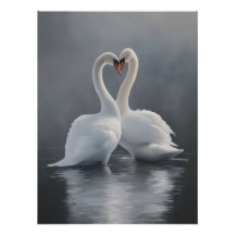 Vintage-Schwan-Kunstposter