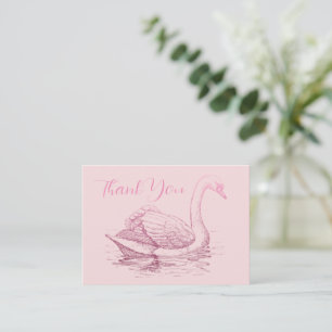 Vintage-Schwan-Vogel-Dankeschön Mitteilungskarte