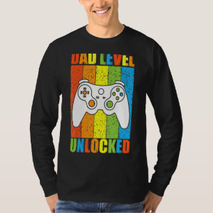 Vintage Schwangerschaft Ankündigung Vater Level en T-Shirt