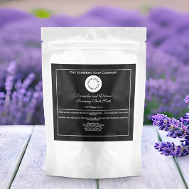 Vintage Schwarz-Bath-Salzen Pouch-Etikett mit Logo