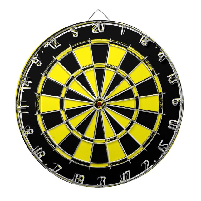 Vintage schwarz-gelbe Dartscheibe (vorne)