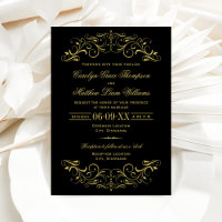 Vintage Schwarz-Gold-Blüh-Hochzeit