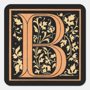 Vintage Schwarz & Gold Buchstabe ‘B‘ - Aufkleber