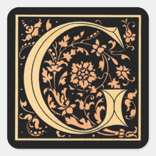Vintage Schwarz & Gold Buchstabe 'G' - Aufkleber