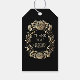 Vintage Schwarz-Gold-Hochzeit Geschenkanhänger