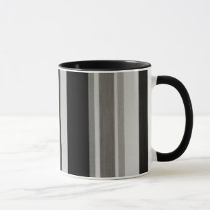 Vintage Schwarz-Grau-Muster Streifen Tasse
