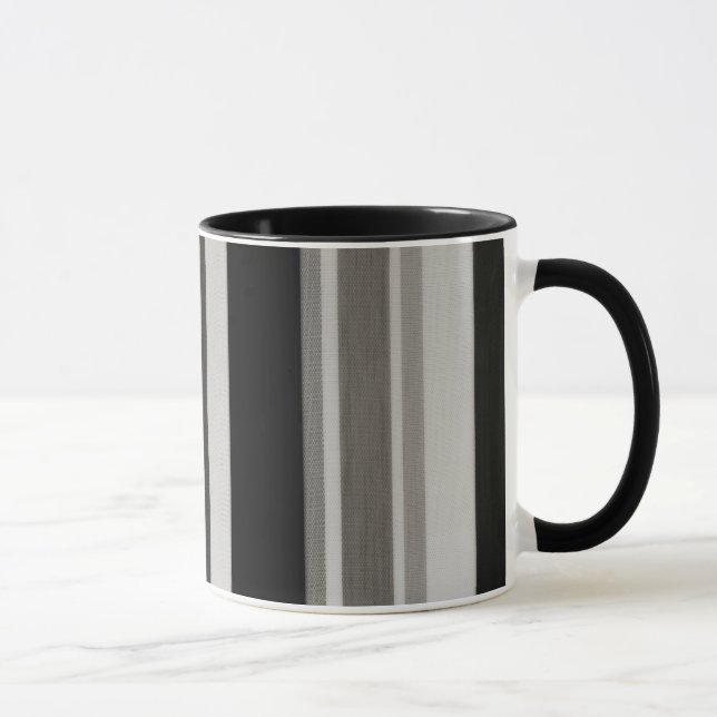 Vintage Schwarz-Grau-Muster Streifen Tasse (Rechts)