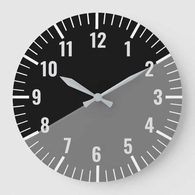 Vintage Schwarz-Graue Uhr mit Zahlen (Vorderseite)