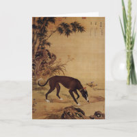 Vintage Schwarz Greyhound & Rosa Blüten