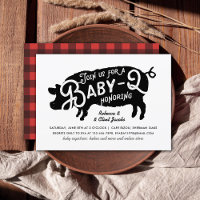 Vintage Schwarz Rotes Schwein Baby-Q BBQ Babyparty