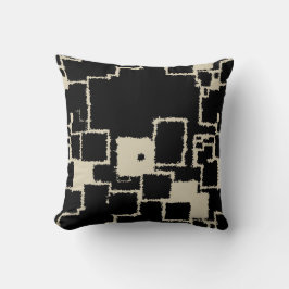 Vintage Schwarz- und Taupsplatz Kissen