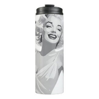 Vintage Schwarz-Weiß-Blondine Thermosbecher
