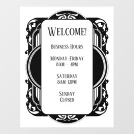 Vintage Schwarz & Weiß Fensteraufkleber