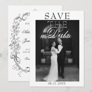 Vintage Schwarz-Weiß-Foto Alte Geld Hochzeit Save The Date