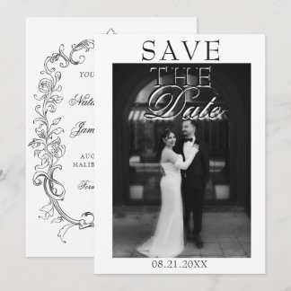 Vintage Schwarz-Weiß-Foto Alte Geld Hochzeit Save The Date