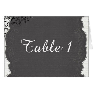 Vintage Schwarz-Weiß-Hochzeit-Tischnummer
