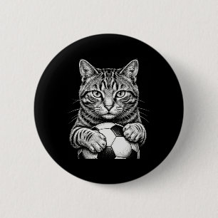 Vintage Schwarz-Weiß-Katze Cool Sports Tabby C Button