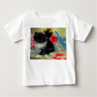 Vintage Schwarz-Weiß-Kittenmalerei