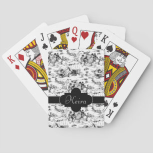 Vintage Schwarz-Weiß-Land-Toile Spielkarten