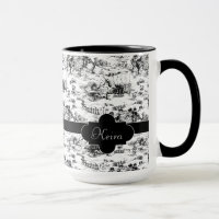 Vintage Schwarz-Weiß-Land-Toile