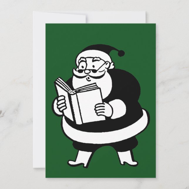 Vintage Schwarz-Weiß-Lesbarkeit Weihnachtsgrün Feiertagskarte (Vorderseite)