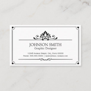 Vintage Schwarz-Weiß-Minimal Visitenkarte