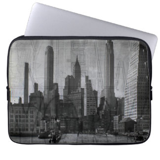 Vintage Schwarz-Weiß New York City Laptopschutzhülle