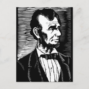 Vintage Schwarz-Weiß-Porträt von Abraham Lincoln Postkarte