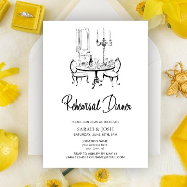 Vintage Schwarz-Weiß-Probe Einladung (Von Creator hochgeladen)