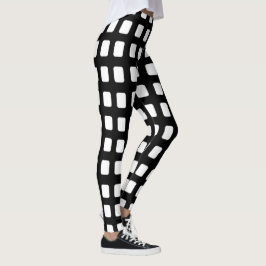 Vintage Schwarz-Weiß-Quadrate Leggings