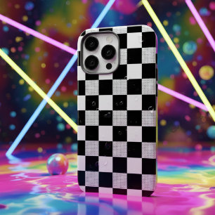 vintage Schwarz-Weiß-Schachbrett-Ästhetik iPhone 16 Pro Max Hülle