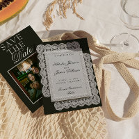 Vintage Schwarz-Weiß-Spitze Foto Fancy Hochzeit